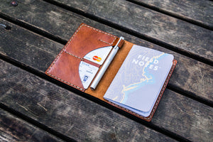 No.44 Personalized Leather Field Notes Cover - Chocolate Brown