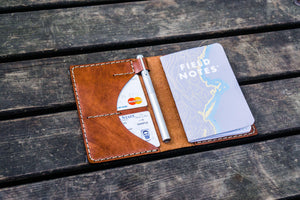 No.44 Personalized Leather Field Notes Cover - Chocolate Brown
