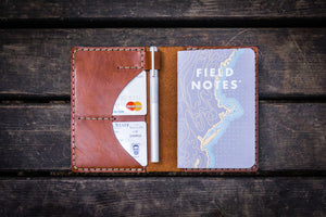 No.44 Personalized Leather Field Notes Cover - Chocolate Brown