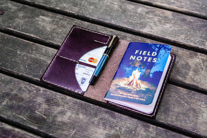 No.44 Personalized Leather Field Notes Cover - Dark Brown
