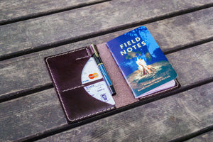 No.44 Personalized Leather Field Notes Cover - Dark Brown