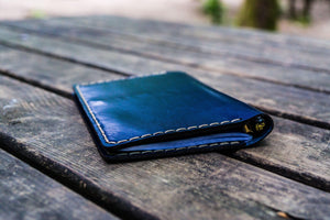 No.44 Personalized Leather Field Notes Cover - Navy Blue