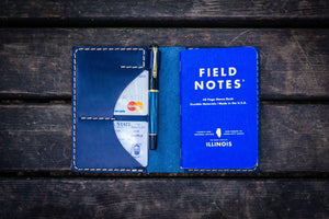 No.44 Personalized Leather Field Notes Cover - Navy Blue