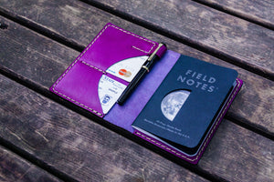 No.44 Personalized Leather Field Notes Cover - Purple