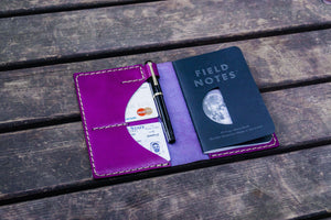 No.44 Personalized Leather Field Notes Cover - Purple