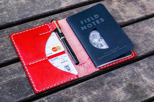 No.44 Personalized Leather Field Notes Cover - Red-2
