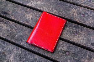 No.44 Personalized Leather Field Notes Cover - Red-2