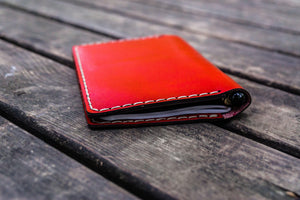 No.44 Personalized Leather Field Notes Cover - Red-2