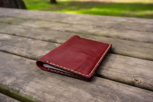 No.44 Personalized Leather Field Notes Cover - Red