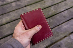 No.44 Personalized Leather Field Notes Cover - Red