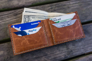 No.48 Personalized Handmade Leather Wallet - Rustic Brown