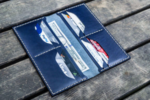 No.49 Handmade Leather Women Wallet - Navy Blue