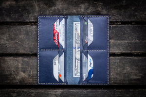 No.49 Handmade Leather Women Wallet - Navy Blue