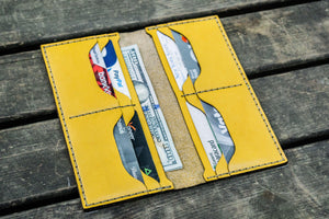 No.49 Handmade Leather Women Wallet - Yellow
