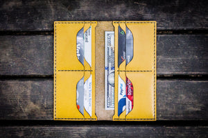 No.49 Handmade Leather Women Wallet - Yellow