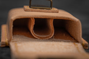 The Old School - Leather Molded Pen Case for 3 Pocket Pens - Undyed Leather