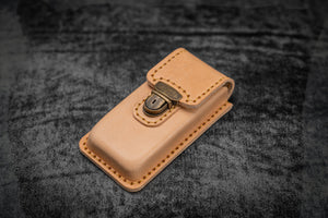 The Old School - Leather Molded Pen Case for 3 Pocket Pens - Undyed Leather
