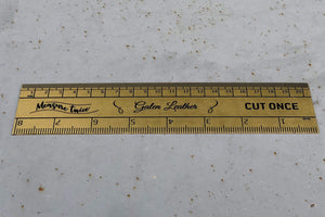 Vintage Inspired Brass Ruler - Imperial & Metric Measurements