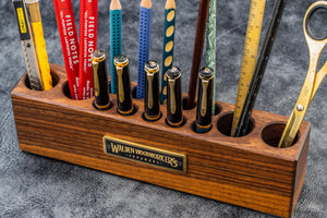 Wood Desk Organizer - Pen and Tool Holder - Walnut