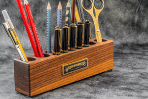 Wood Desk Organizer - Pen and Tool Holder - Walnut