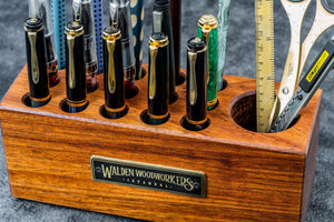 Wood Desk Organizer - Pen Holder - Mahogany