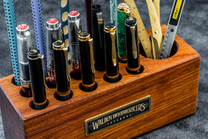 Wood Desk Organizer - Pen Holder - Mahogany
